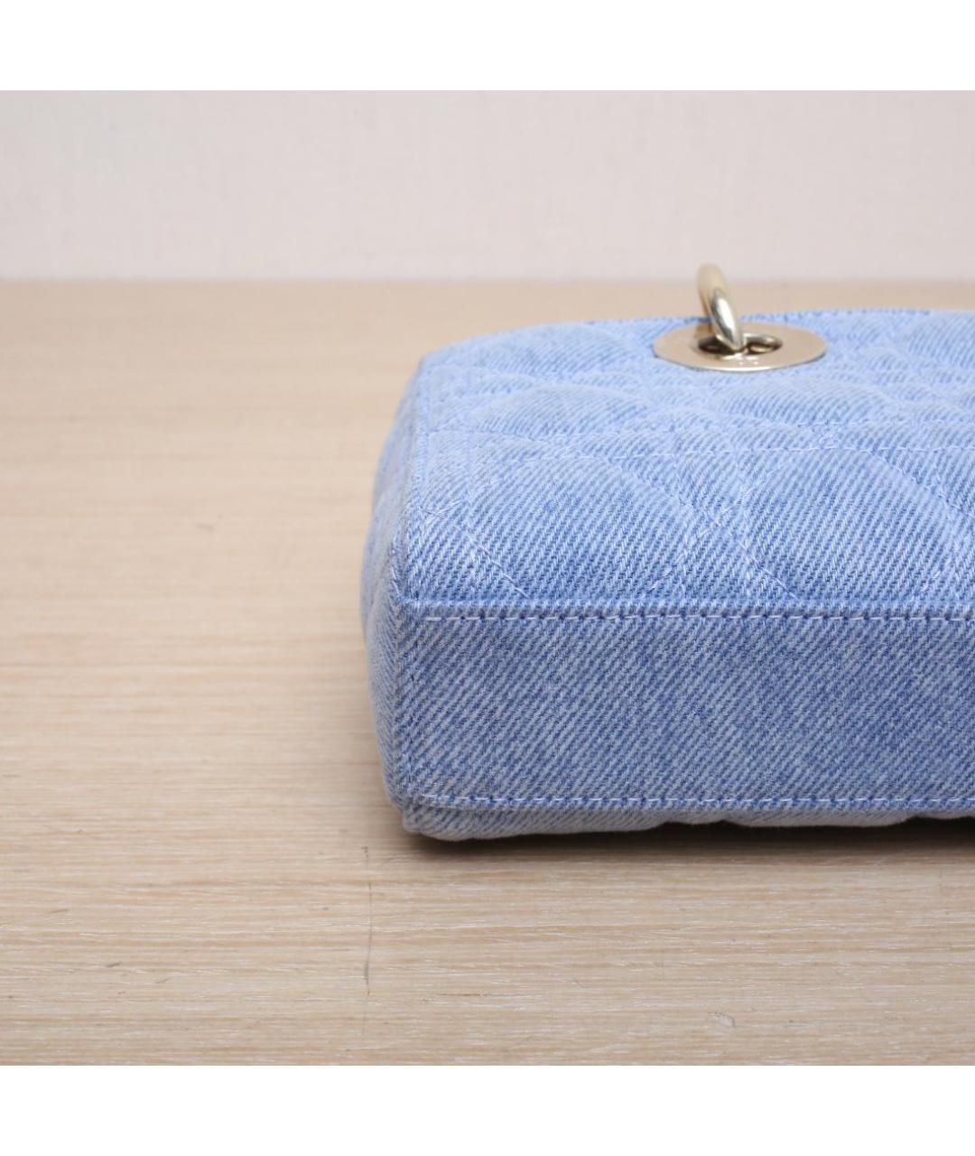 CHRISTIAN DIOR Голубая кожаная сумка через плечо, фото 9