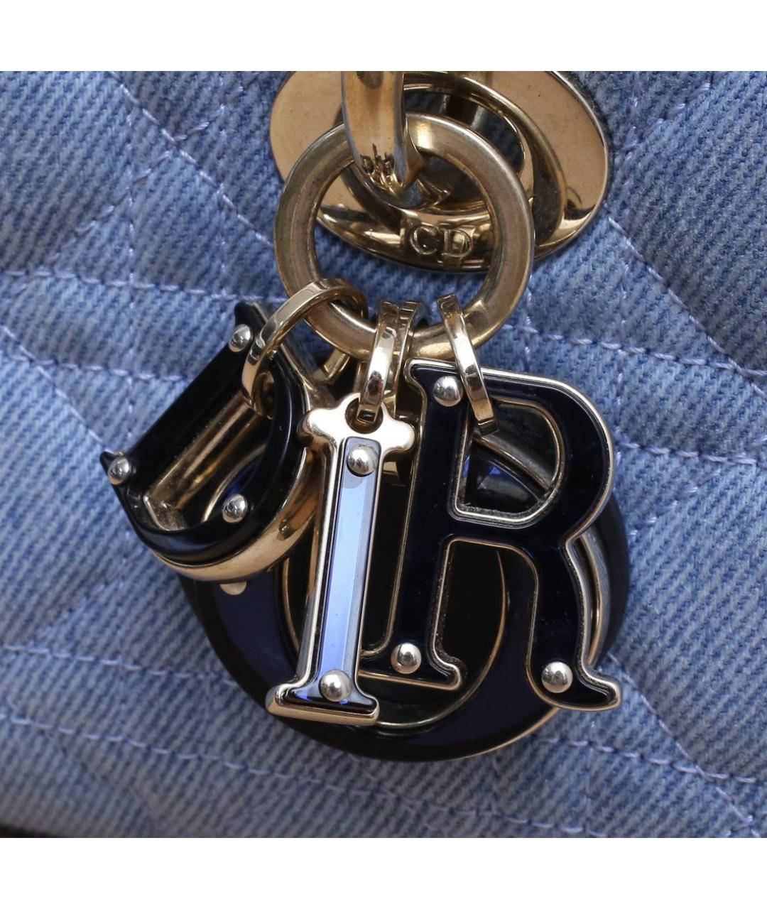CHRISTIAN DIOR Голубая кожаная сумка через плечо, фото 8