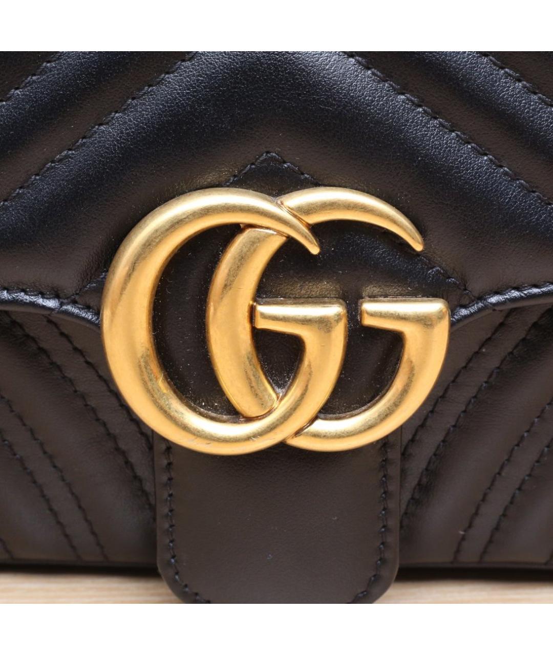 GUCCI Черная кожаная сумка через плечо, фото 8