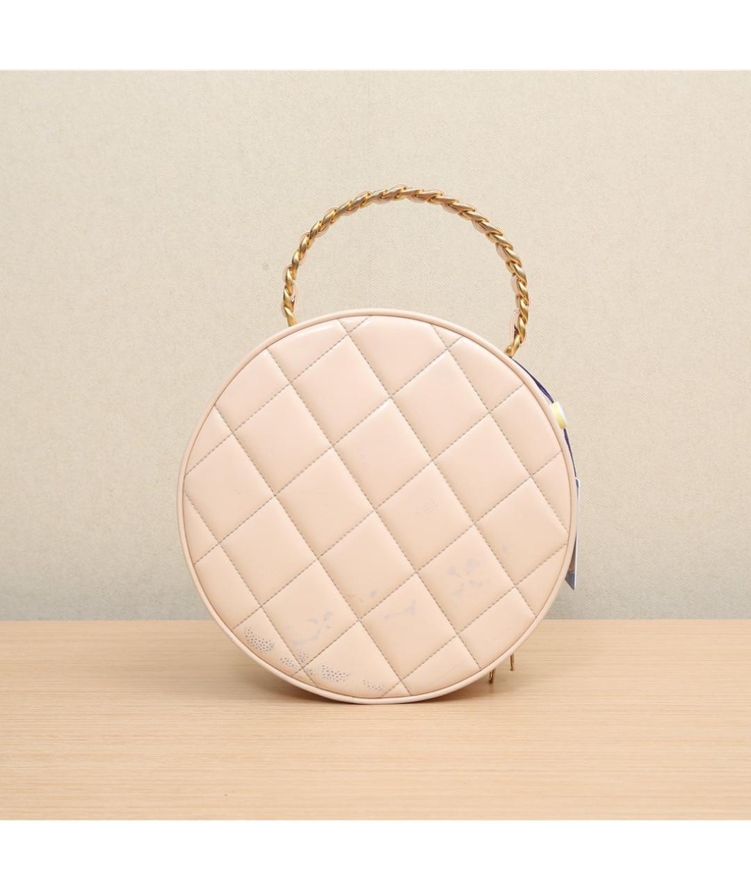 CHANEL Бежевая кожаная сумка через плечо, фото 6