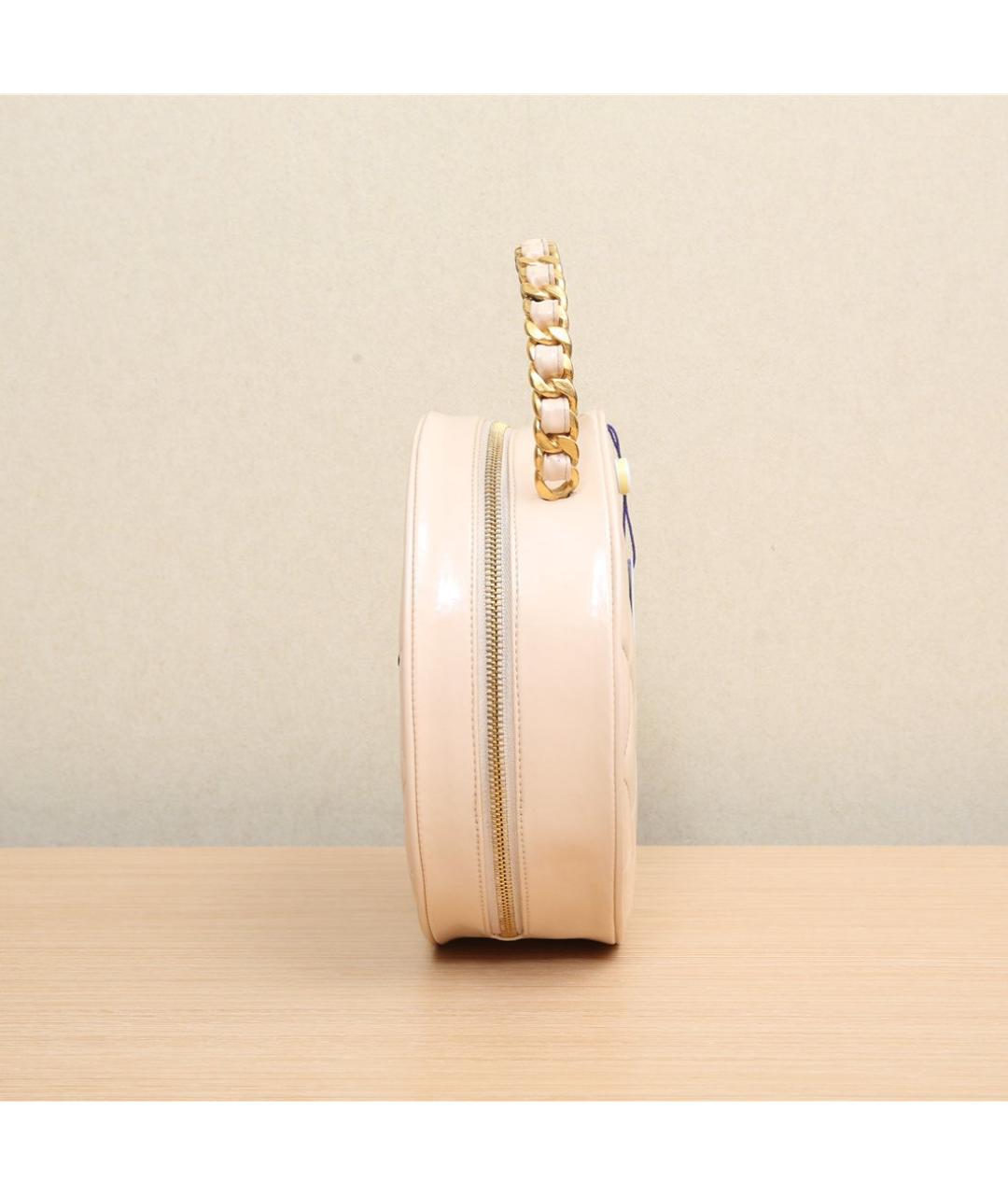 CHANEL Бежевая кожаная сумка через плечо, фото 4
