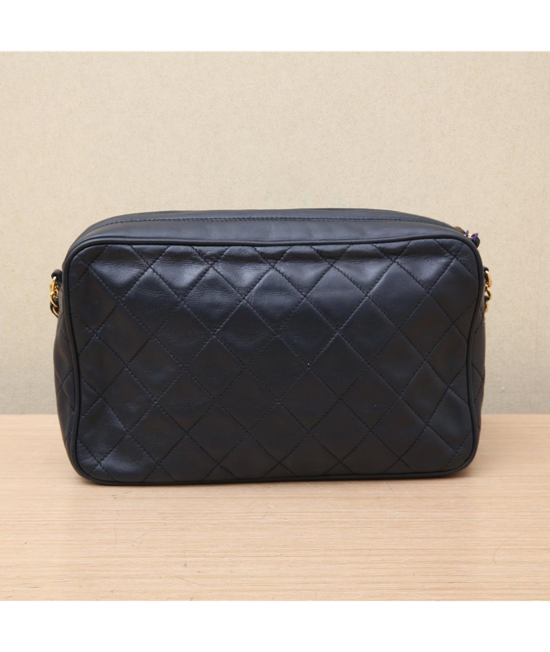 CHANEL Темно-синяя кожаная сумка через плечо, фото 6