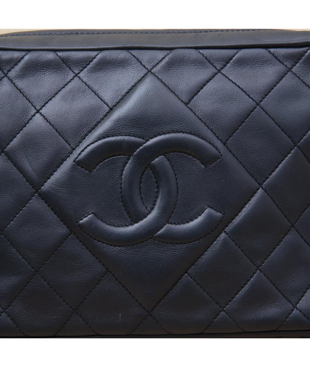 CHANEL Темно-синяя кожаная сумка через плечо, фото 9