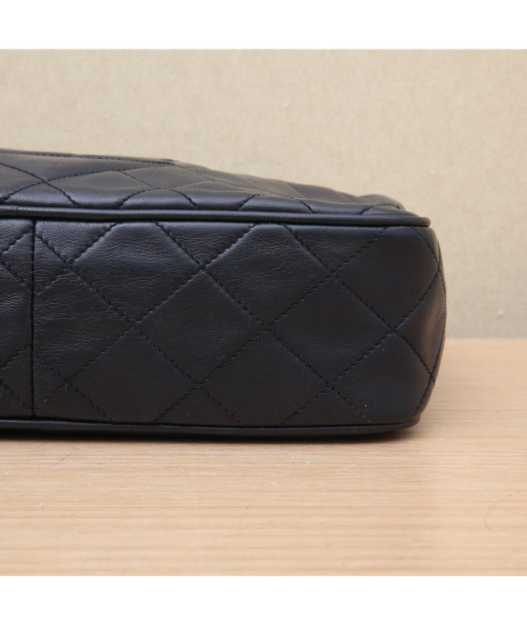 CHANEL Темно-синяя кожаная сумка через плечо, фото 7