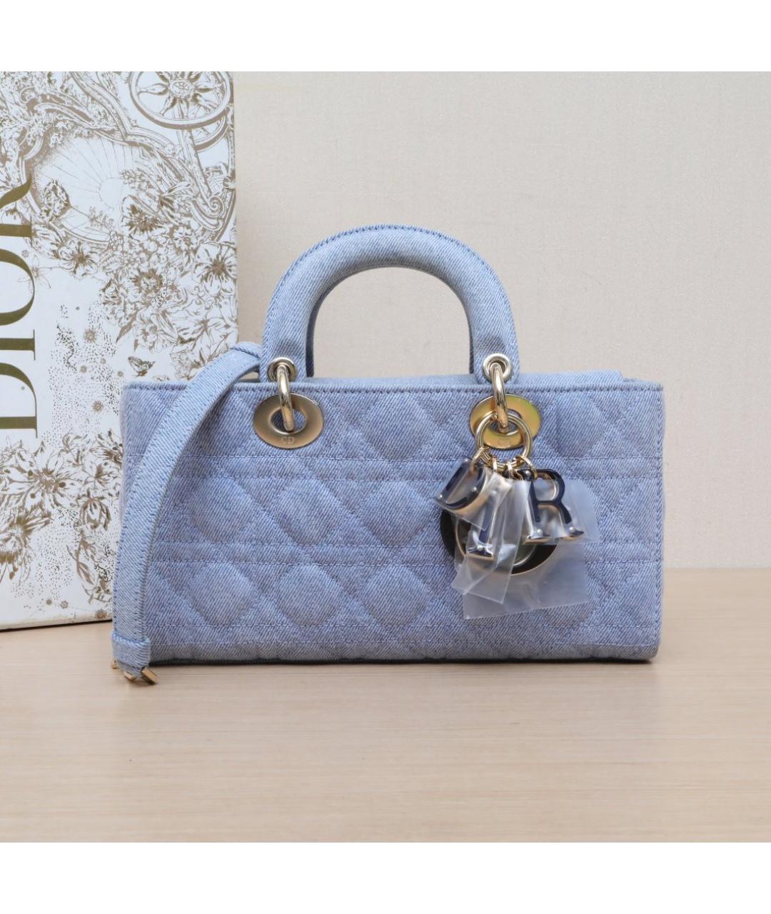 CHRISTIAN DIOR Синяя кожаная сумка через плечо, фото 2