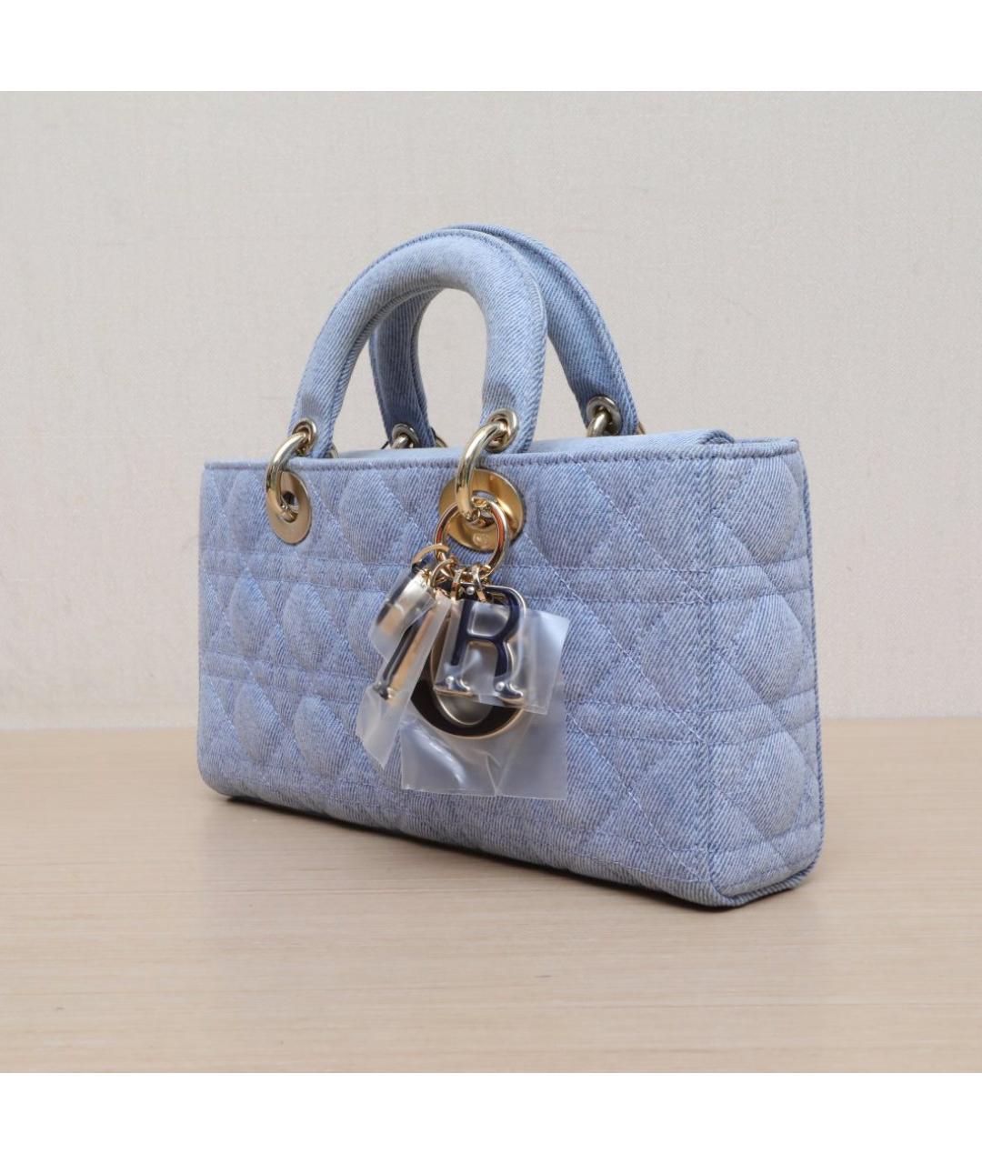 CHRISTIAN DIOR Синяя кожаная сумка через плечо, фото 4