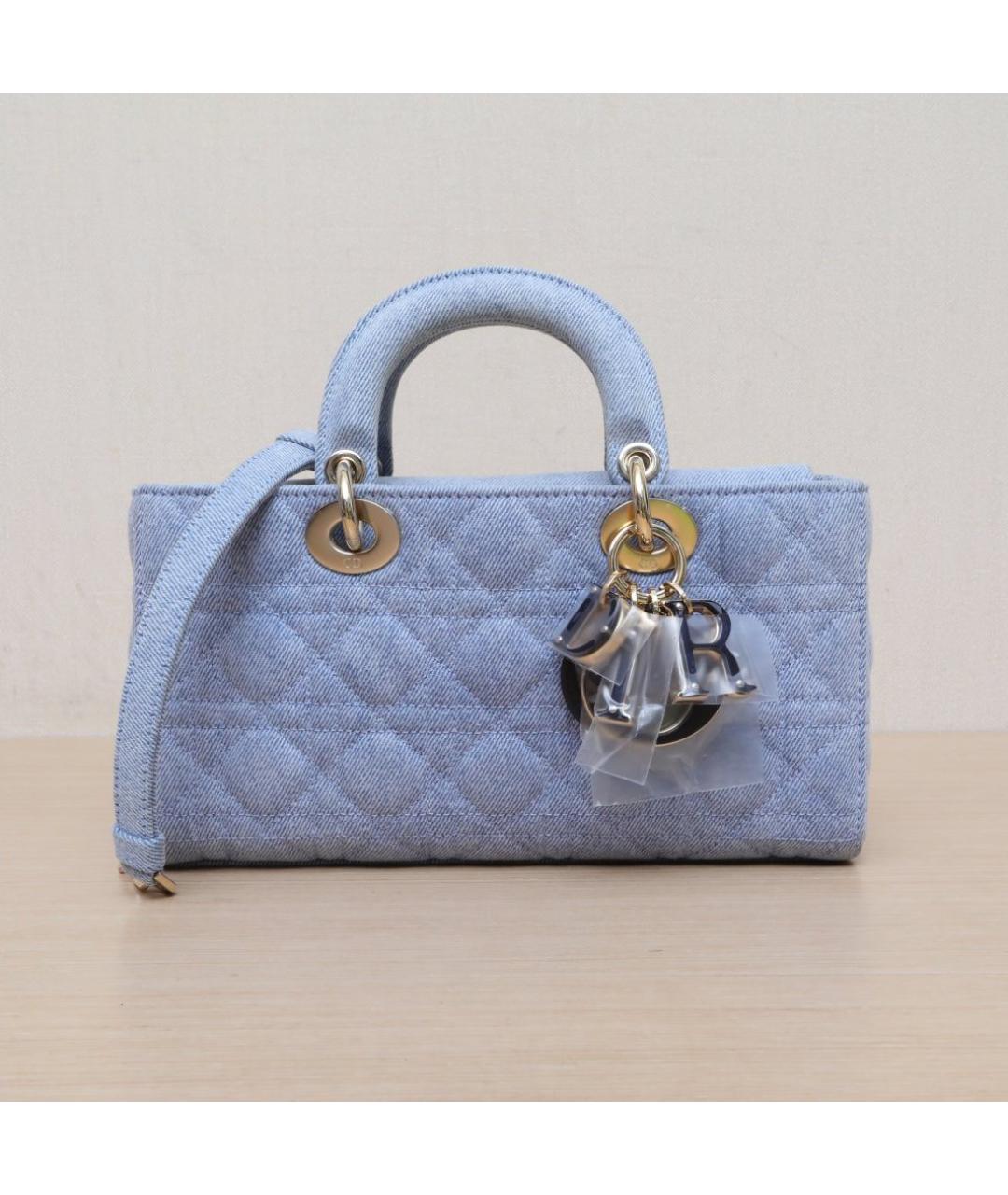 CHRISTIAN DIOR Синяя кожаная сумка через плечо, фото 3