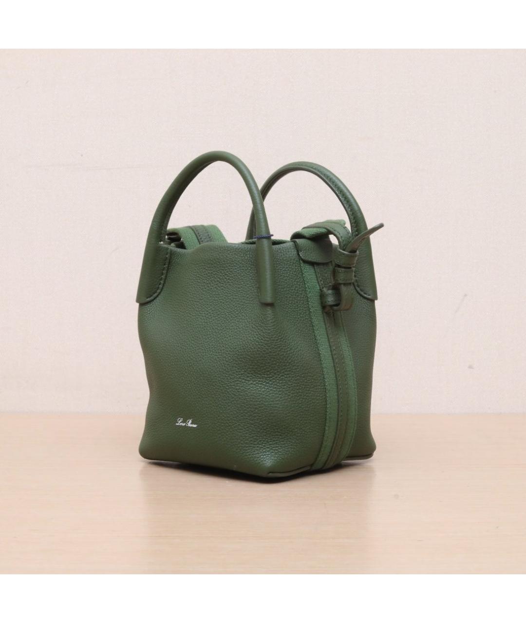 LORO PIANA Зеленая кожаная сумка через плечо, фото 4