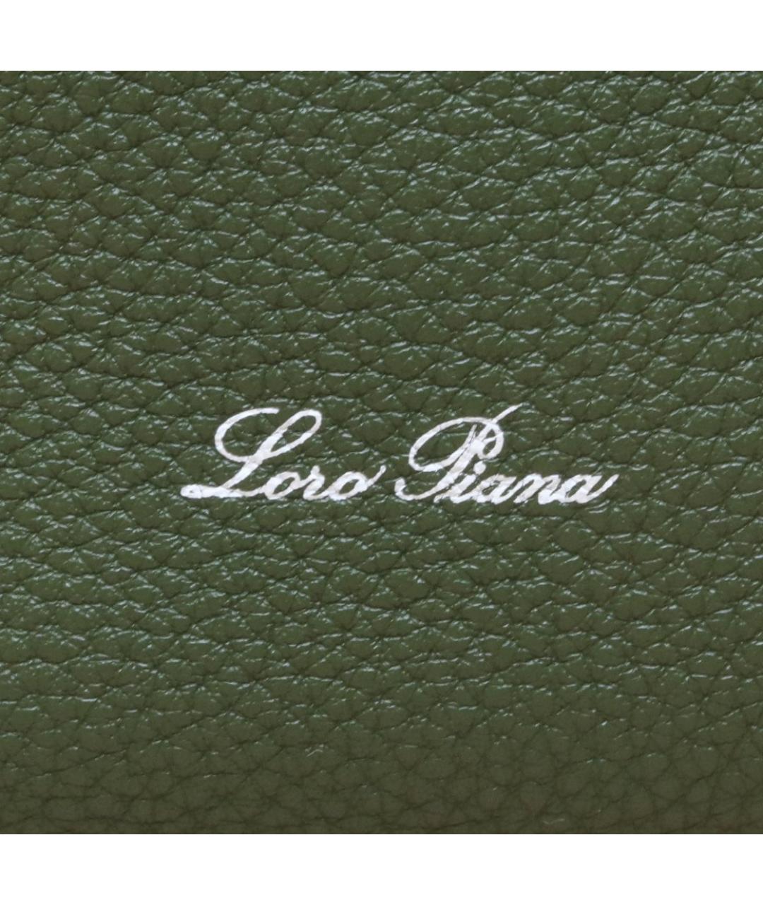 LORO PIANA Зеленая кожаная сумка через плечо, фото 8