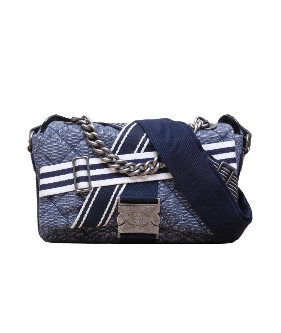 CHANEL Синяя деним сумка через плечо, фото 1