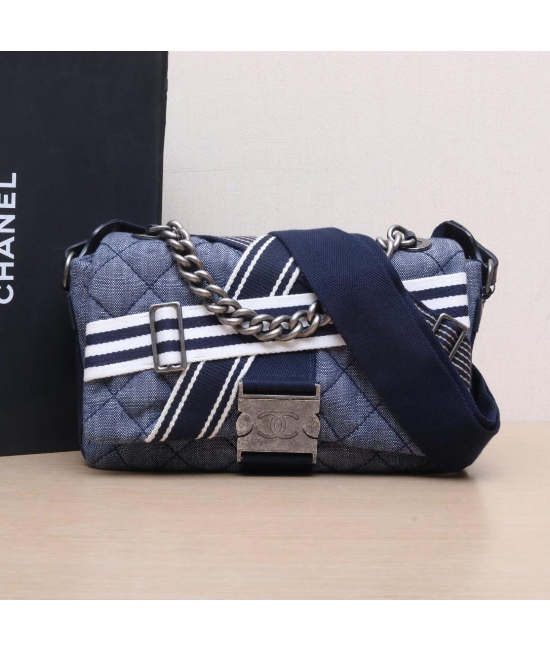 CHANEL Синяя деним сумка через плечо, фото 2