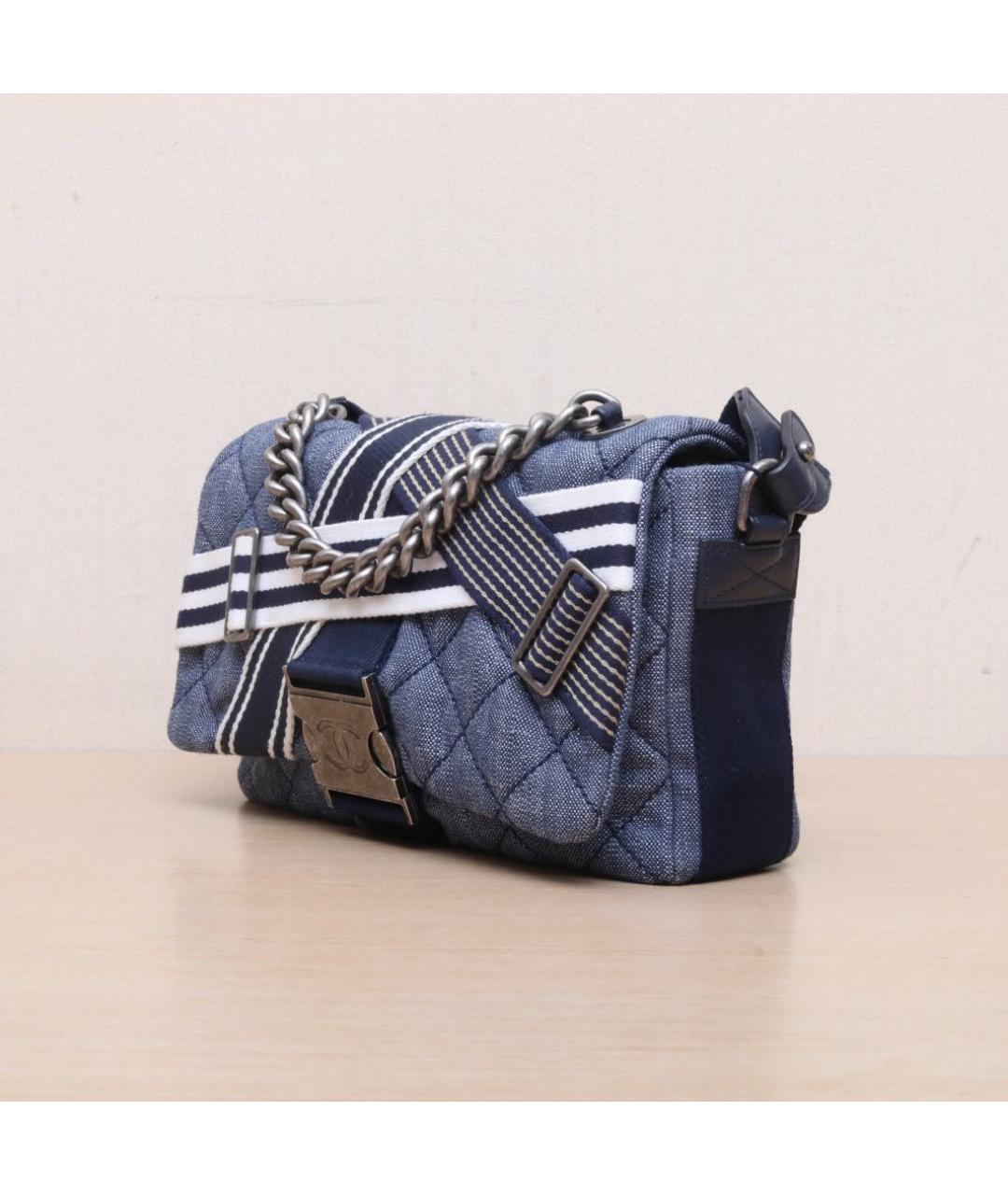 CHANEL Синяя деним сумка через плечо, фото 4