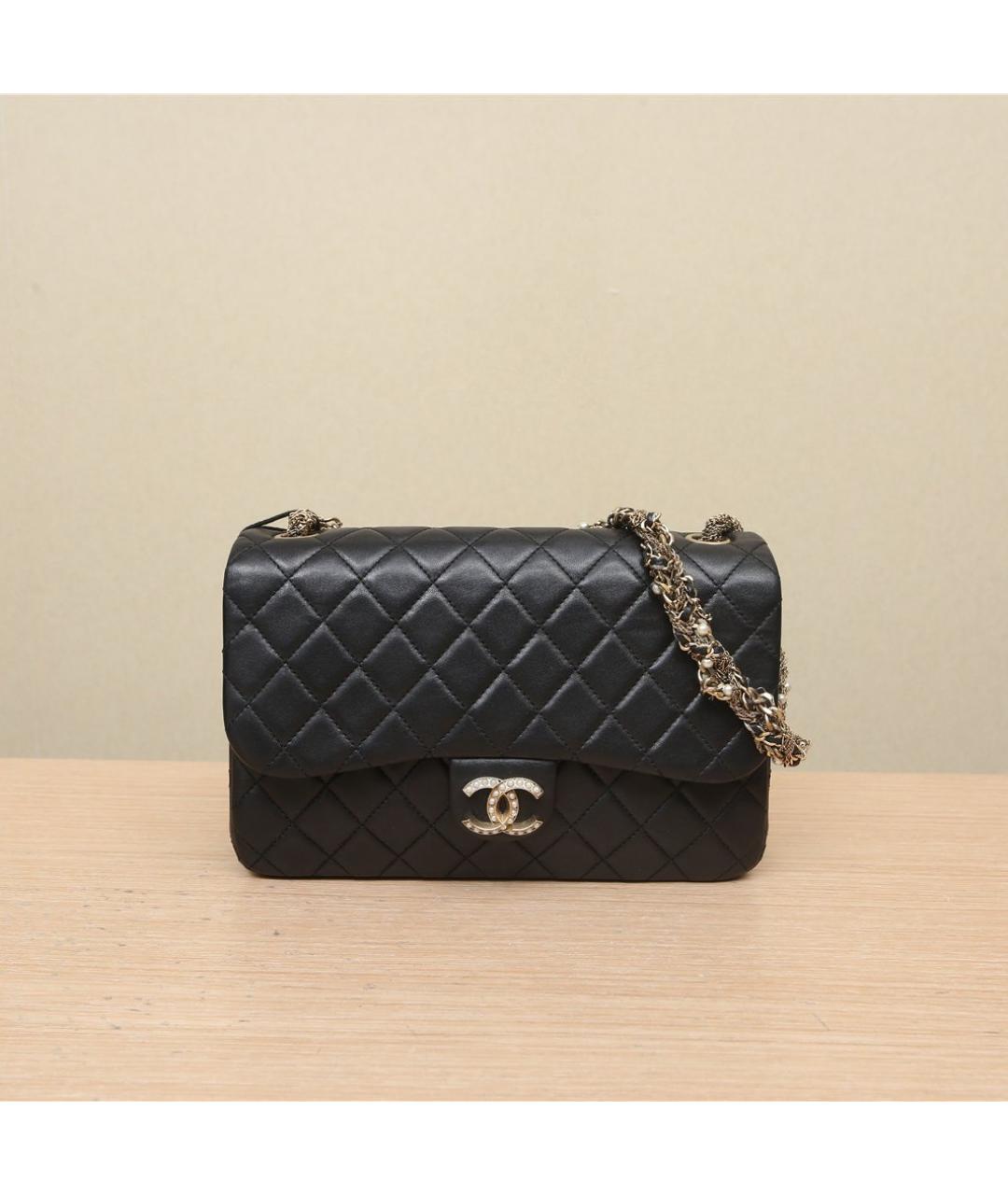 CHANEL Черная кожаная сумка через плечо, фото 2