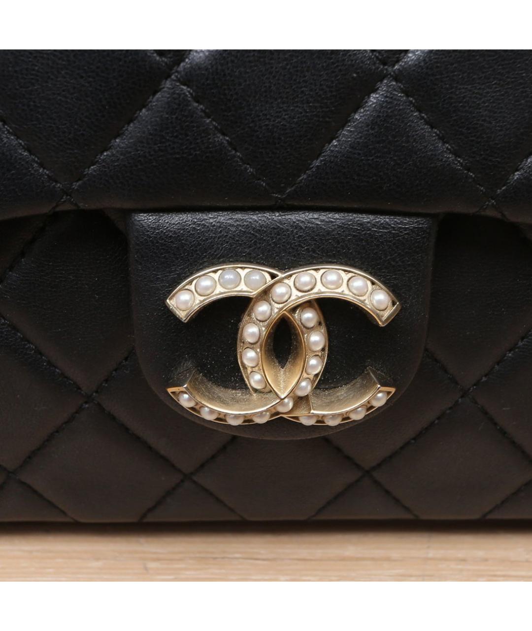 CHANEL Черная кожаная сумка через плечо, фото 8