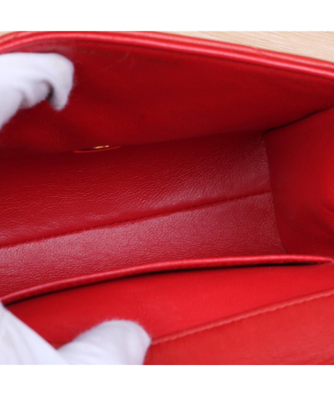 CHANEL Красная кожаная сумка через плечо, фото 8