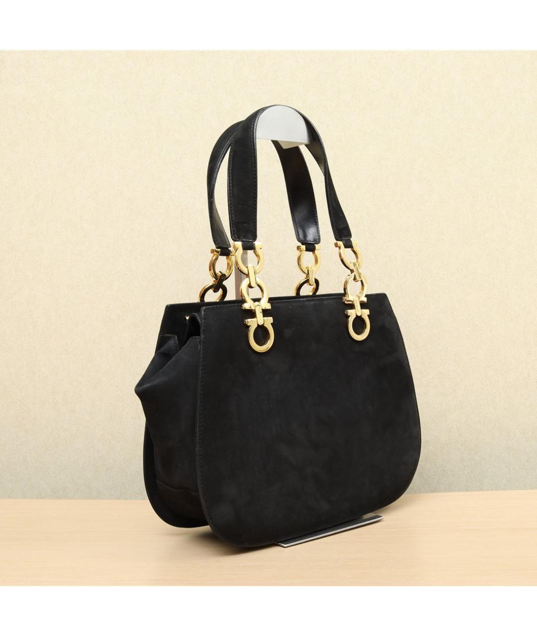 FERRAGAMO Черная замшевая сумка через плечо, фото 3