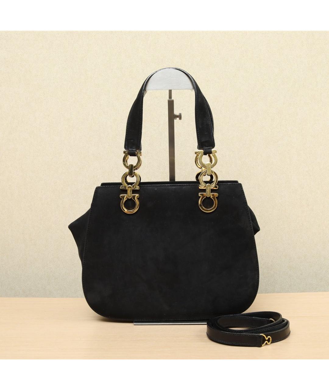 FERRAGAMO Черная замшевая сумка через плечо, фото 2