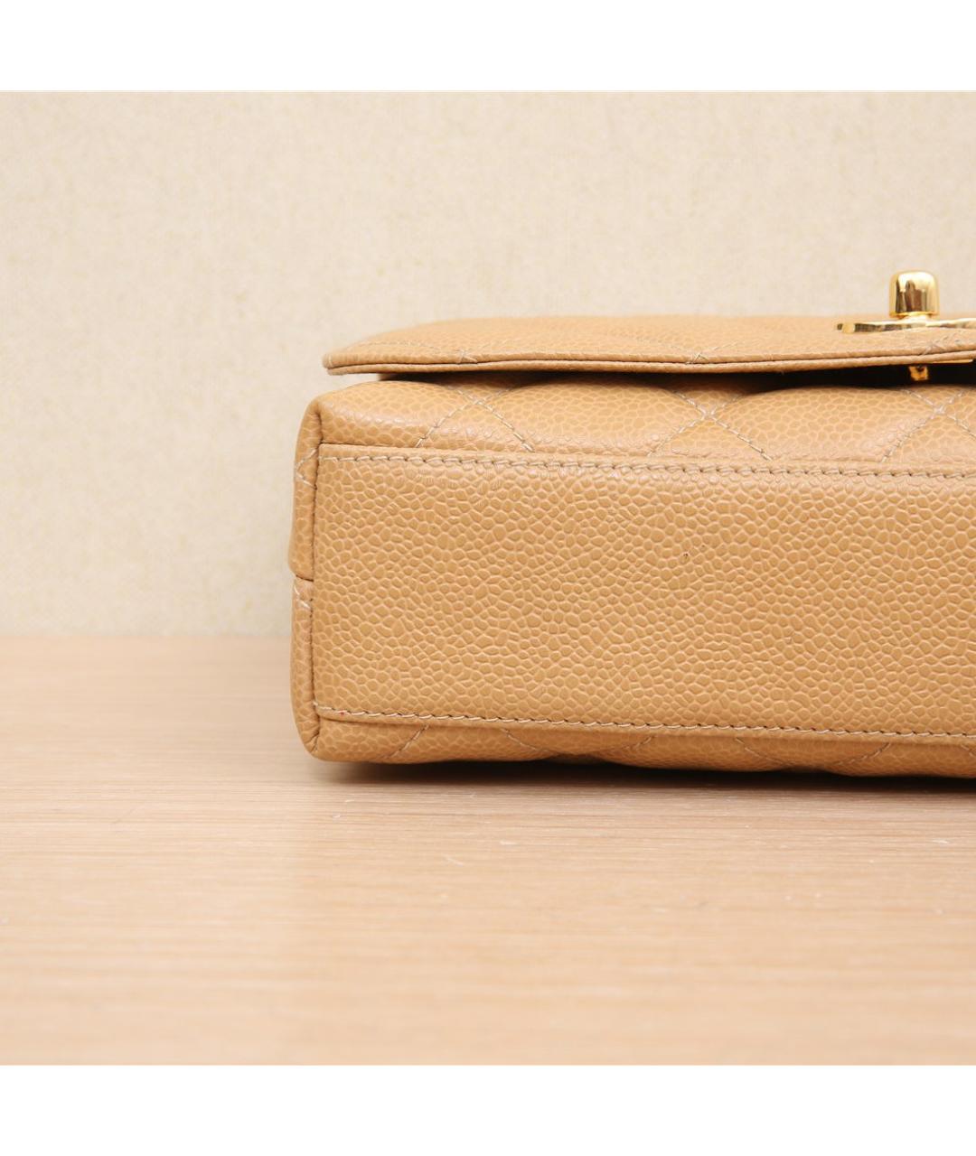 CHANEL Бежевая кожаная сумка через плечо, фото 8