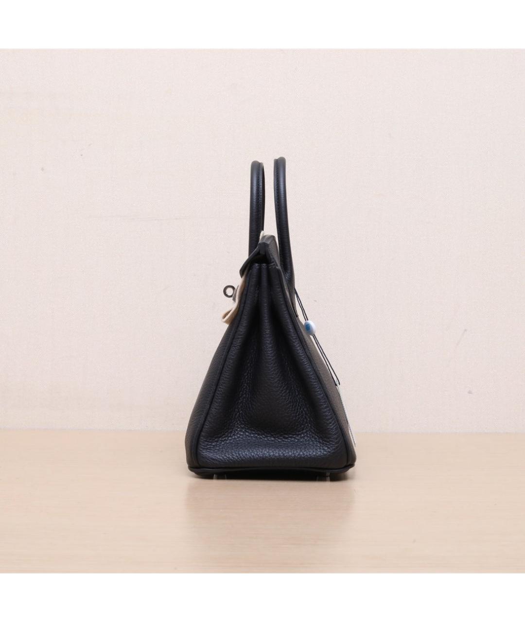 HERMES Черная кожаная сумка с короткими ручками, фото 5