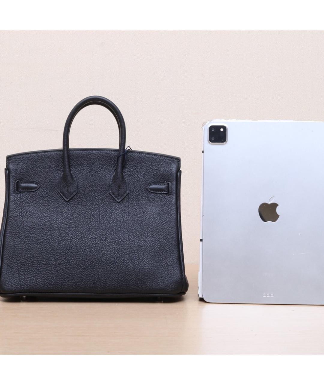 HERMES Черная кожаная сумка с короткими ручками, фото 7