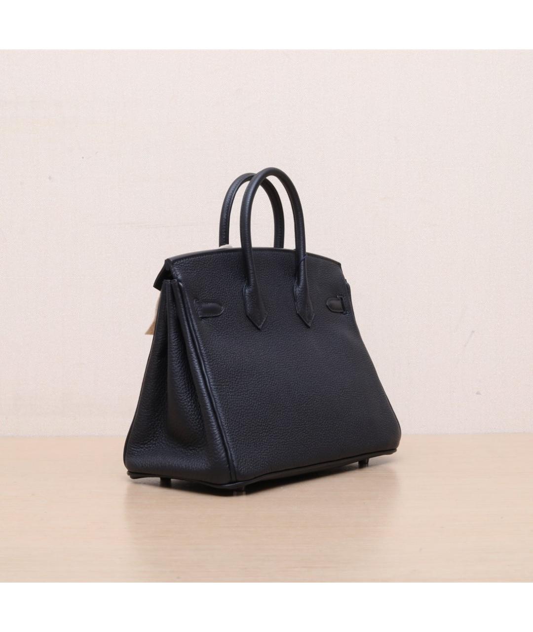 HERMES Черная кожаная сумка с короткими ручками, фото 6