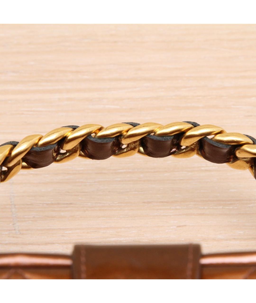 CHANEL Коричневая кожаная сумка через плечо, фото 9