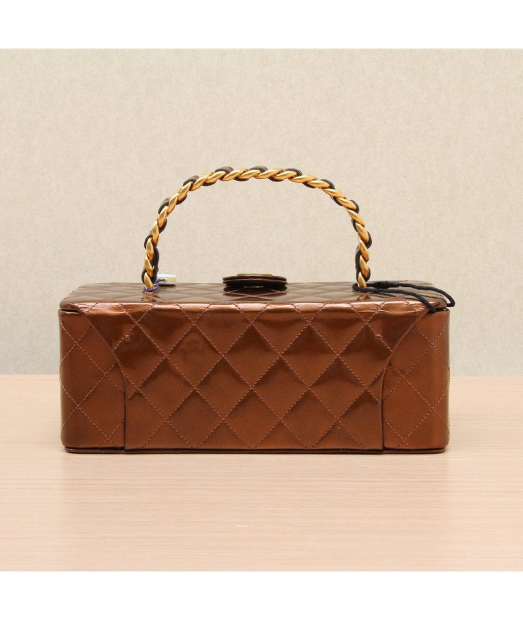 CHANEL Коричневая кожаная сумка через плечо, фото 5