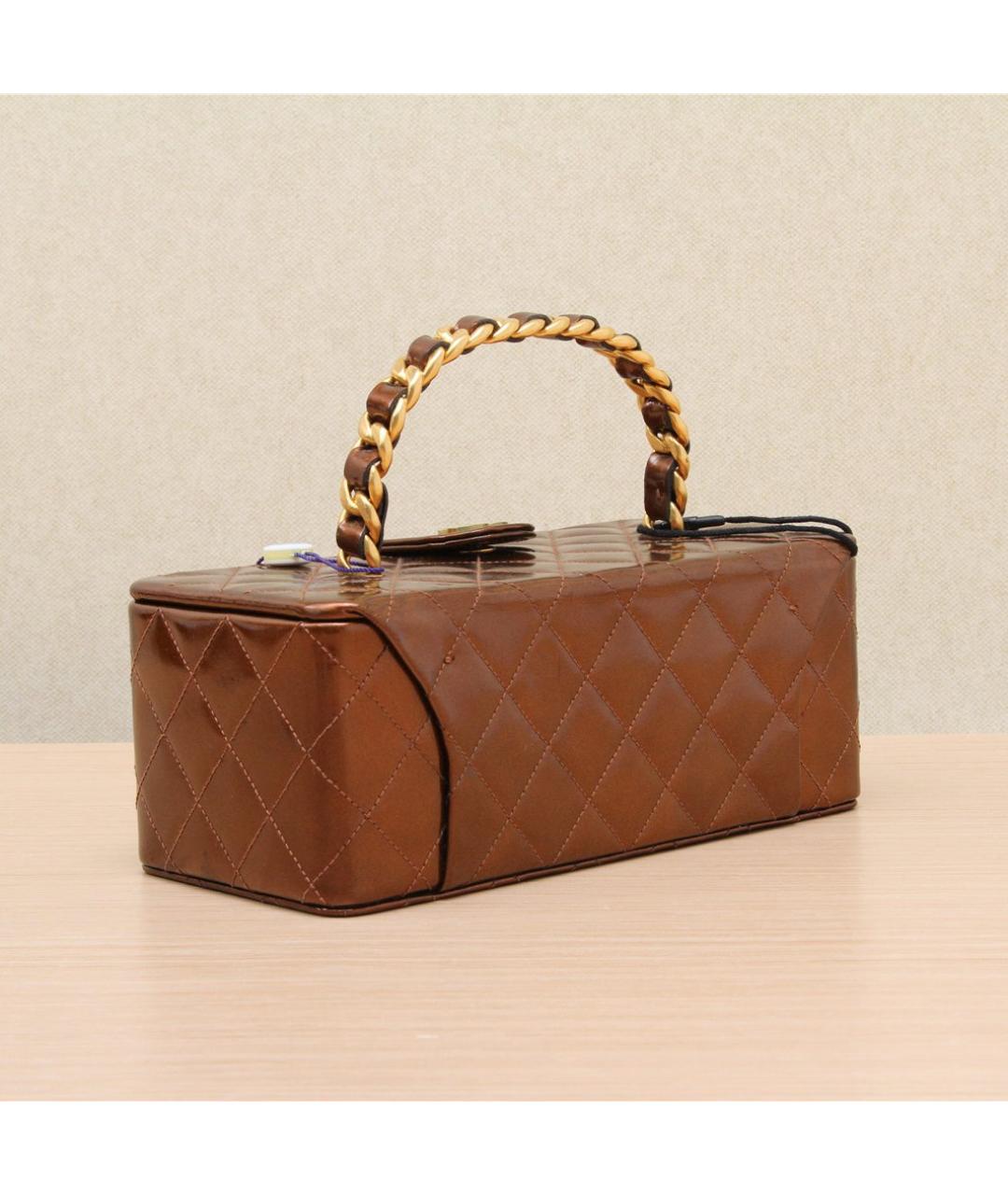 CHANEL Коричневая кожаная сумка через плечо, фото 6