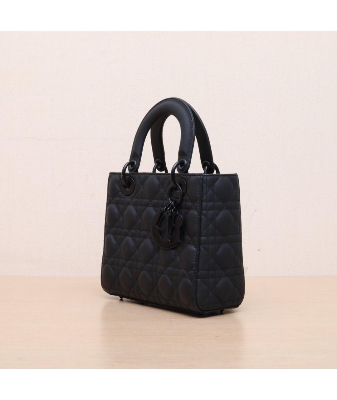 CHRISTIAN DIOR Черная кожаная сумка через плечо, фото 4