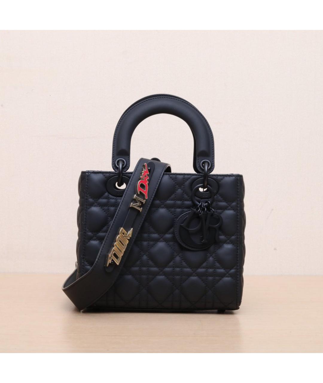 CHRISTIAN DIOR Черная кожаная сумка через плечо, фото 3