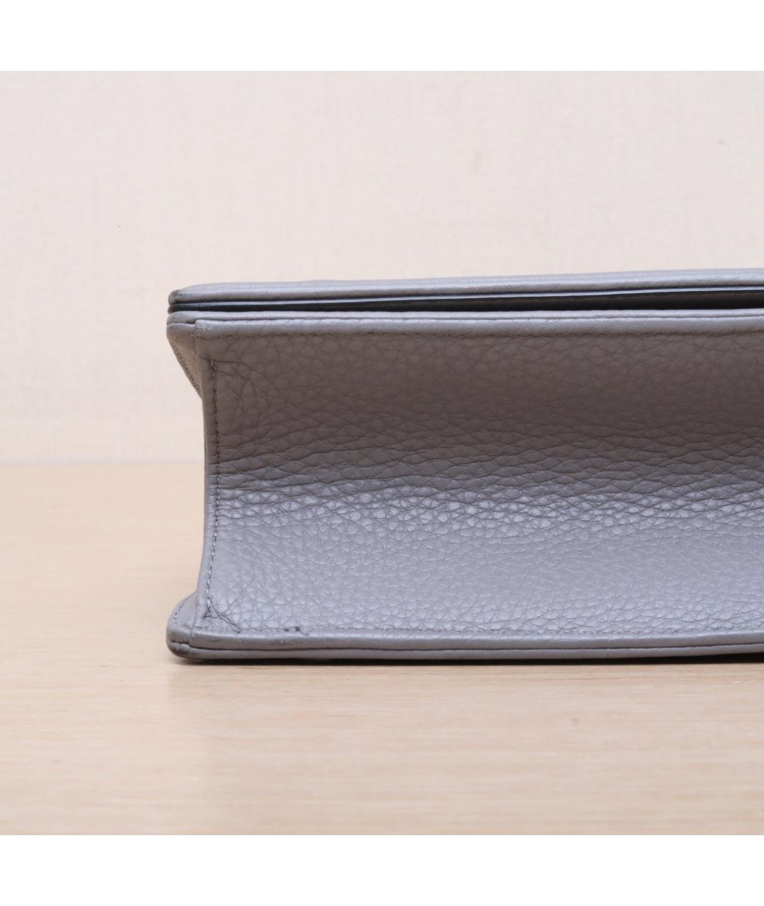 CHRISTIAN DIOR Серая кожаная сумка через плечо, фото 9