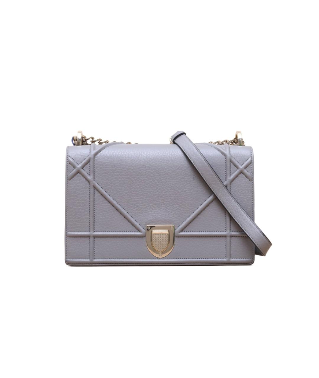 CHRISTIAN DIOR Серая кожаная сумка через плечо, фото 1