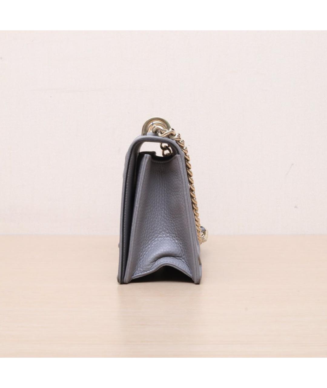 CHRISTIAN DIOR Серая кожаная сумка через плечо, фото 5
