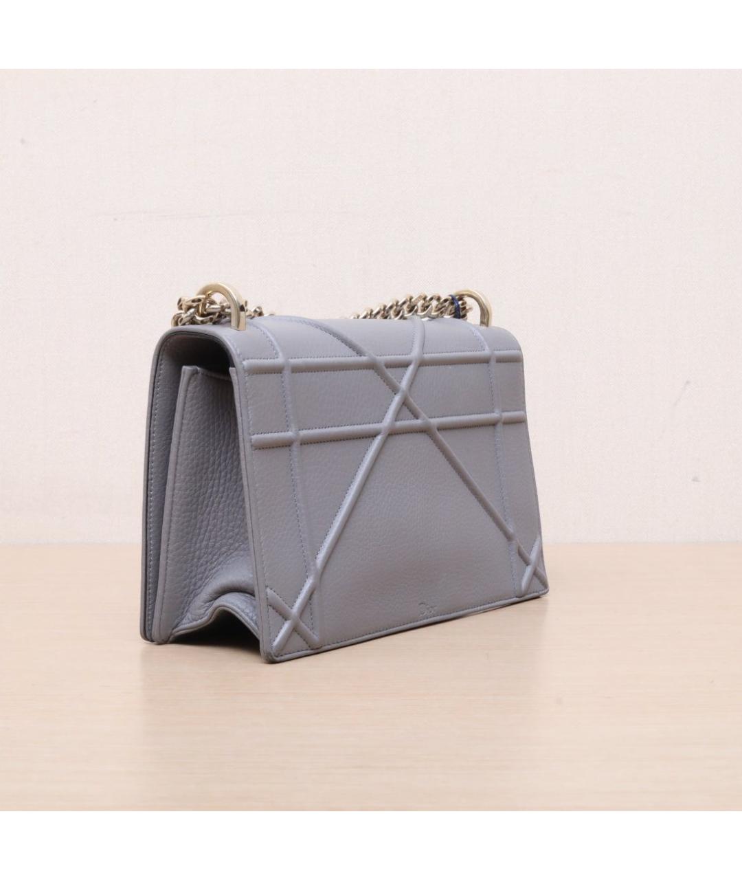 CHRISTIAN DIOR Серая кожаная сумка через плечо, фото 6