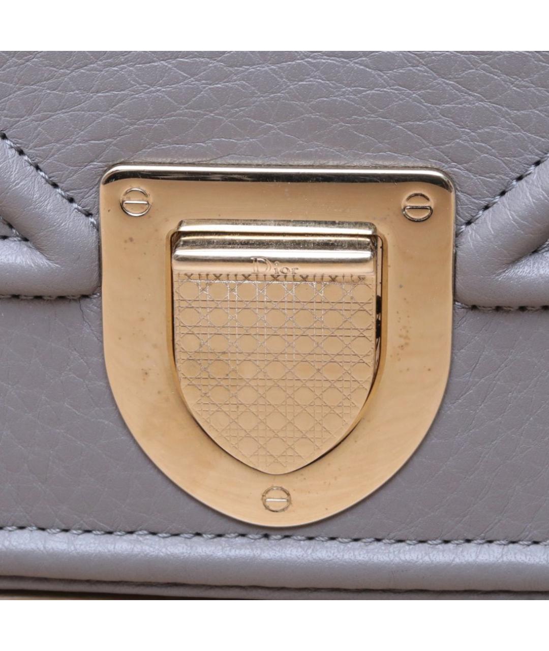 CHRISTIAN DIOR Серая кожаная сумка через плечо, фото 8