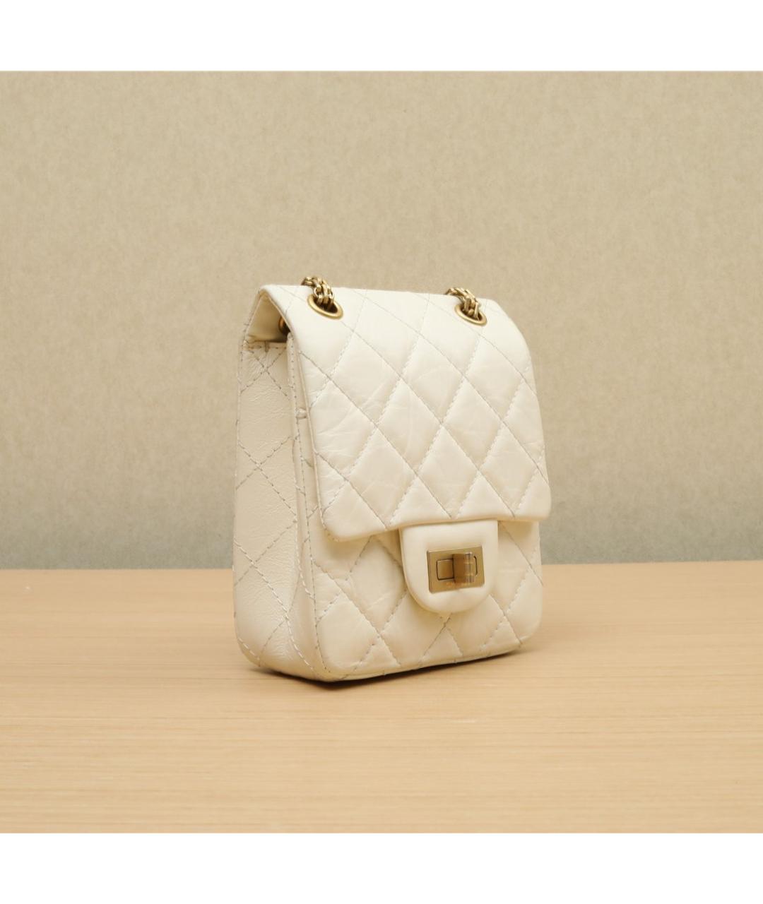 CHANEL Белая кожаная сумка через плечо, фото 3