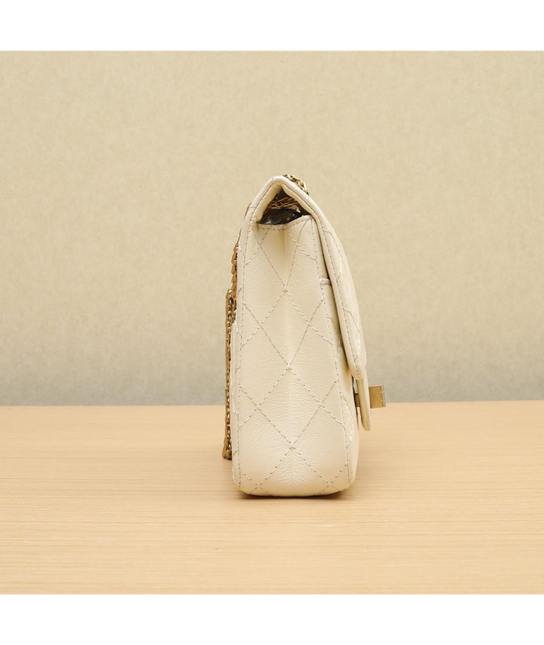 CHANEL Белая кожаная сумка через плечо, фото 4