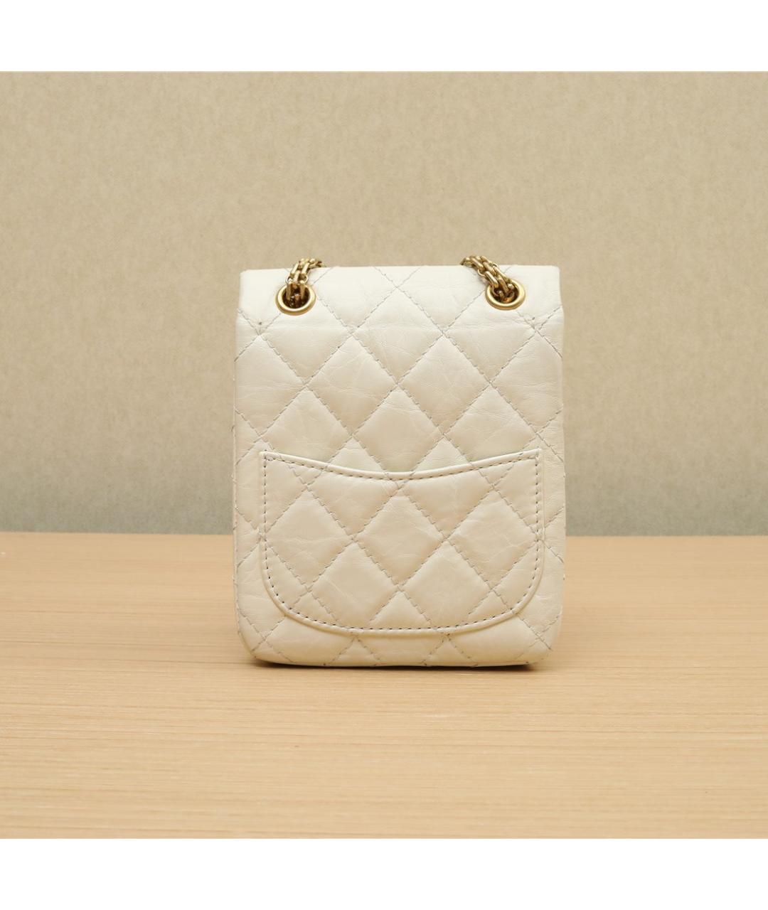 CHANEL Белая кожаная сумка через плечо, фото 5