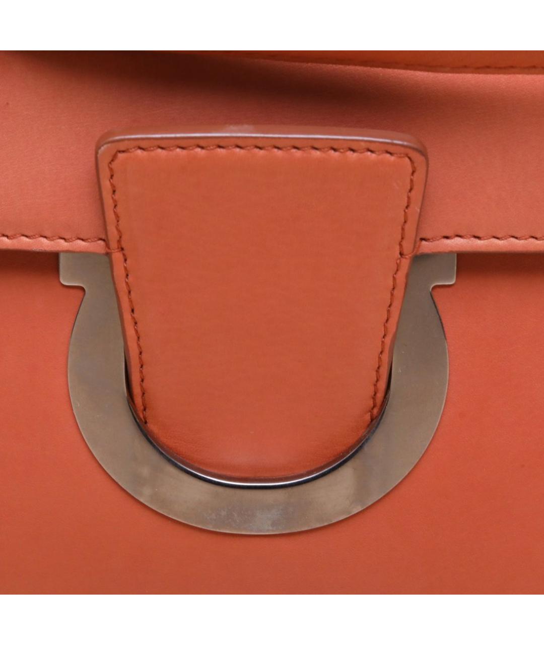 FERRAGAMO Оранжевая кожаная сумка через плечо, фото 8