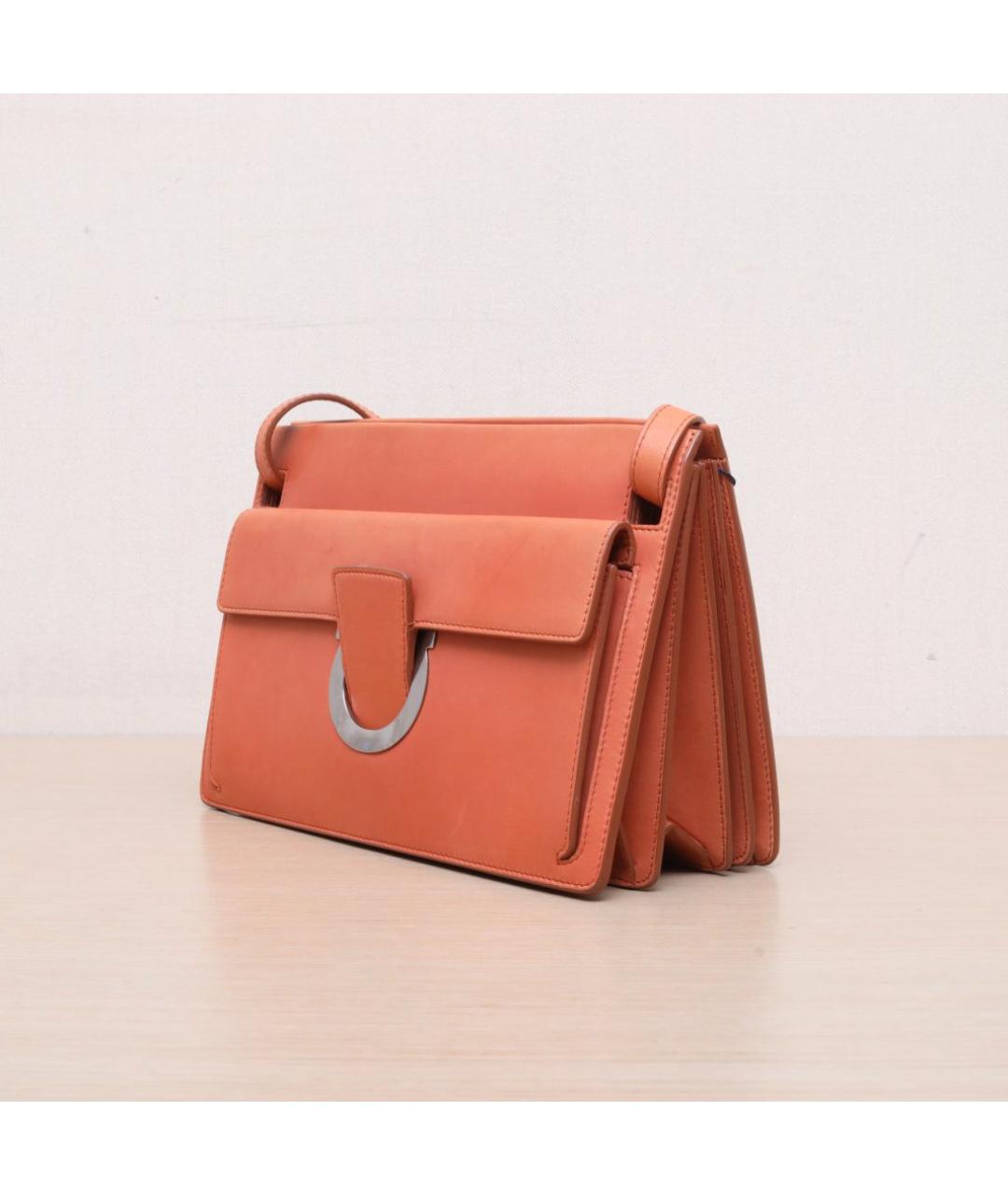 FERRAGAMO Оранжевая кожаная сумка через плечо, фото 4