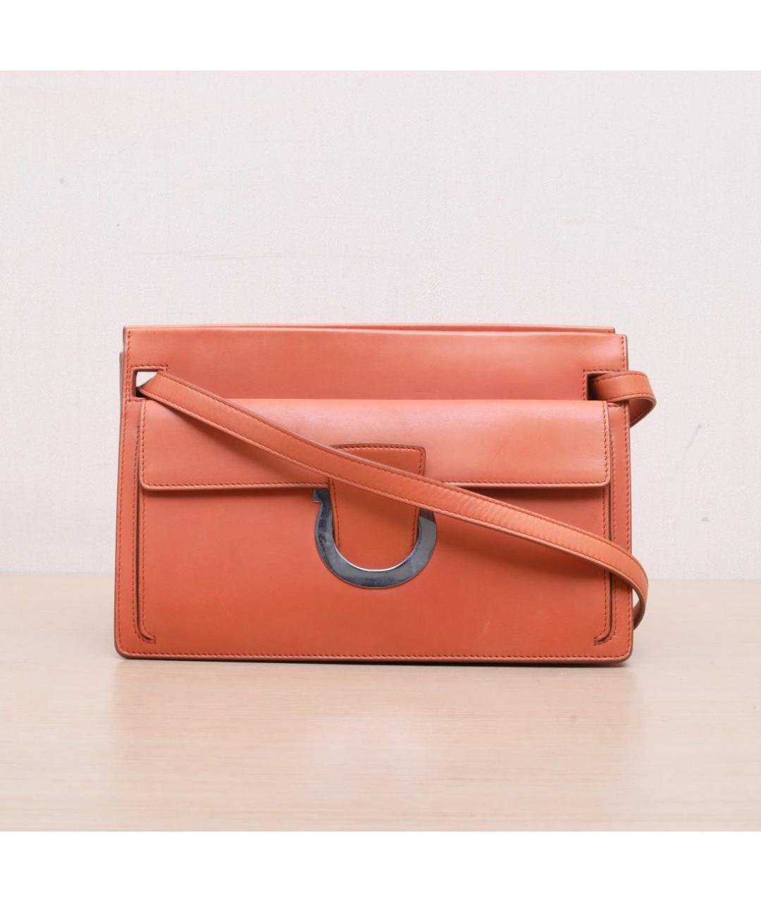 FERRAGAMO Оранжевая кожаная сумка через плечо, фото 2