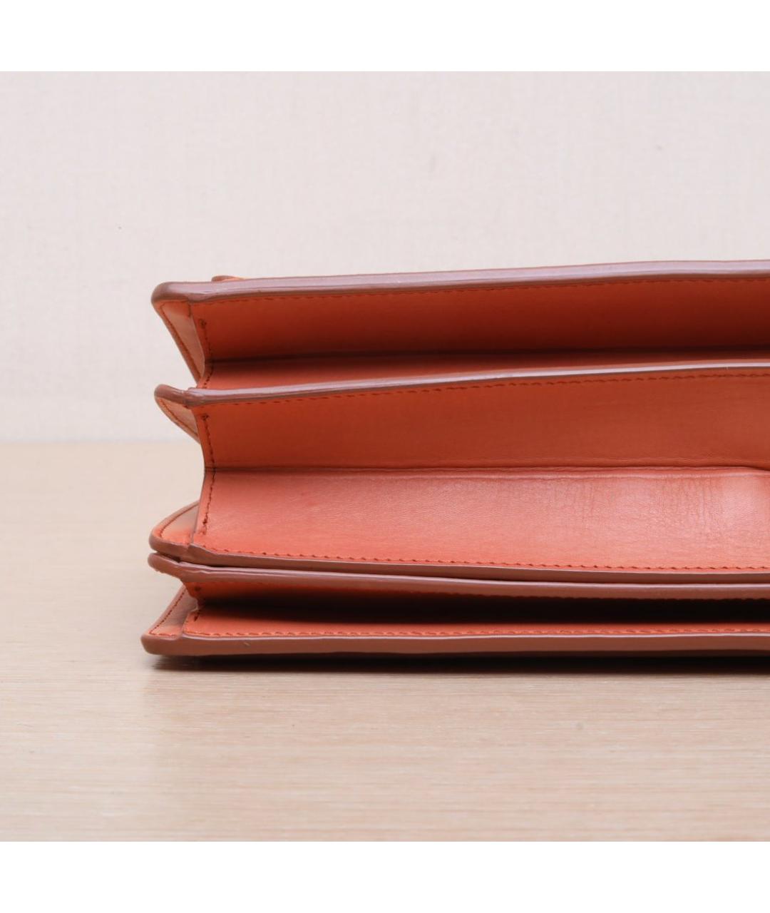 FERRAGAMO Оранжевая кожаная сумка через плечо, фото 9