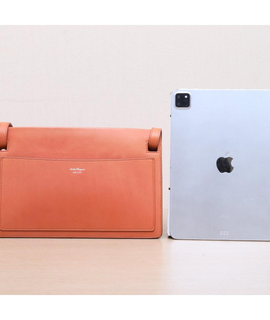 FERRAGAMO Оранжевая кожаная сумка через плечо, фото 7