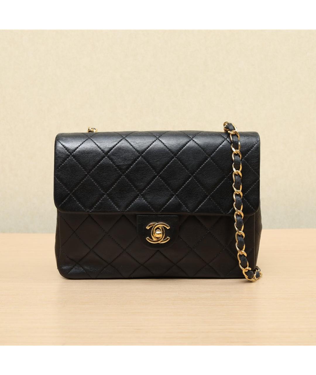 CHANEL Черная кожаная сумка через плечо, фото 6