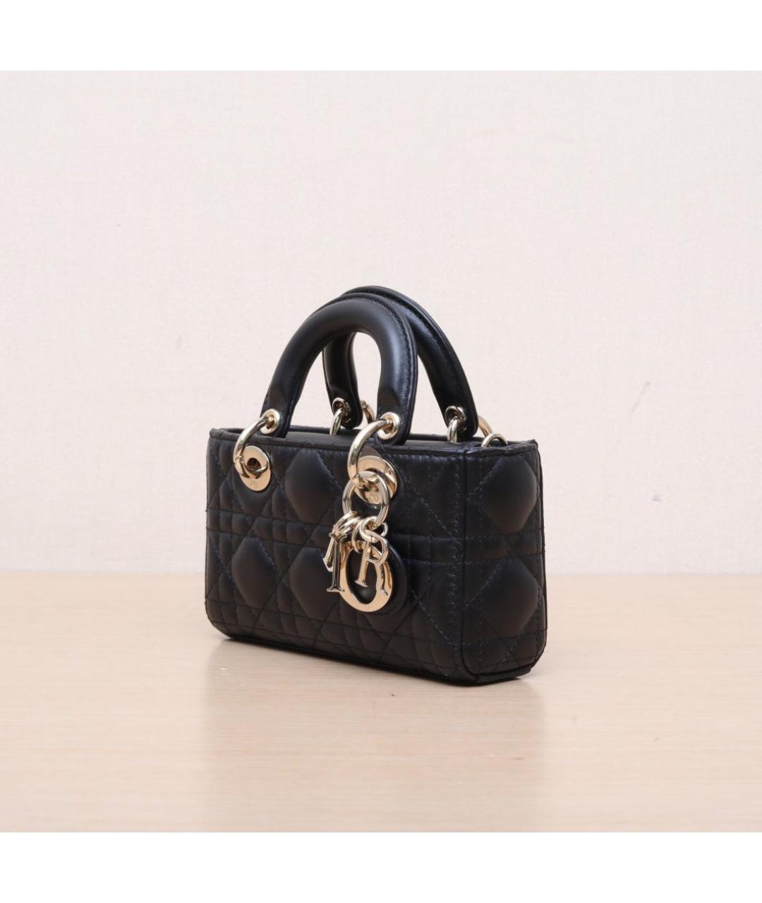 CHRISTIAN DIOR Черная кожаная сумка через плечо, фото 4