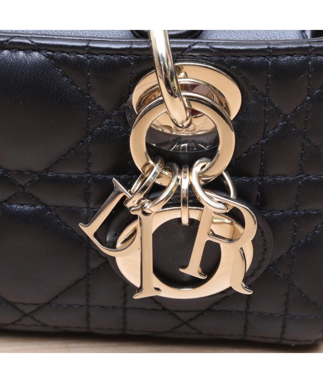 CHRISTIAN DIOR Черная кожаная сумка через плечо, фото 8