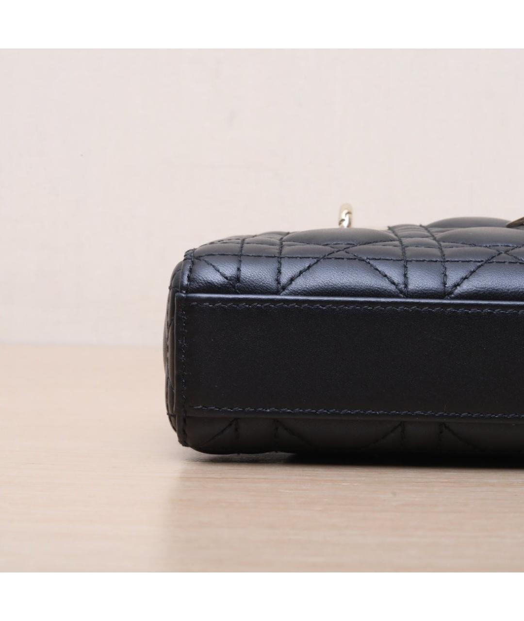 CHRISTIAN DIOR Черная кожаная сумка через плечо, фото 9