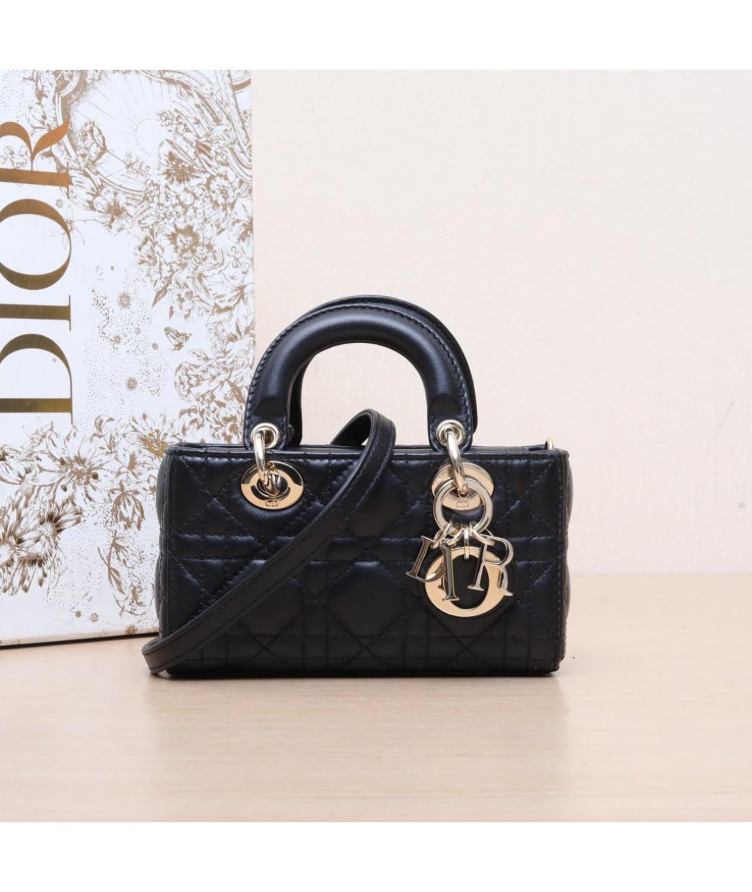 CHRISTIAN DIOR Черная кожаная сумка через плечо, фото 2