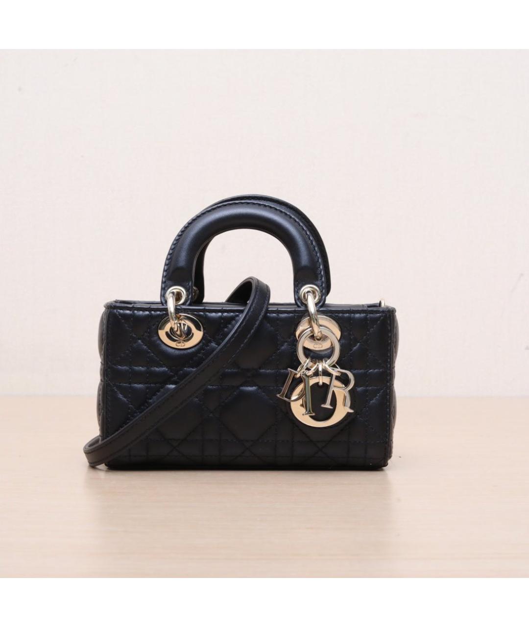 CHRISTIAN DIOR Черная кожаная сумка через плечо, фото 3