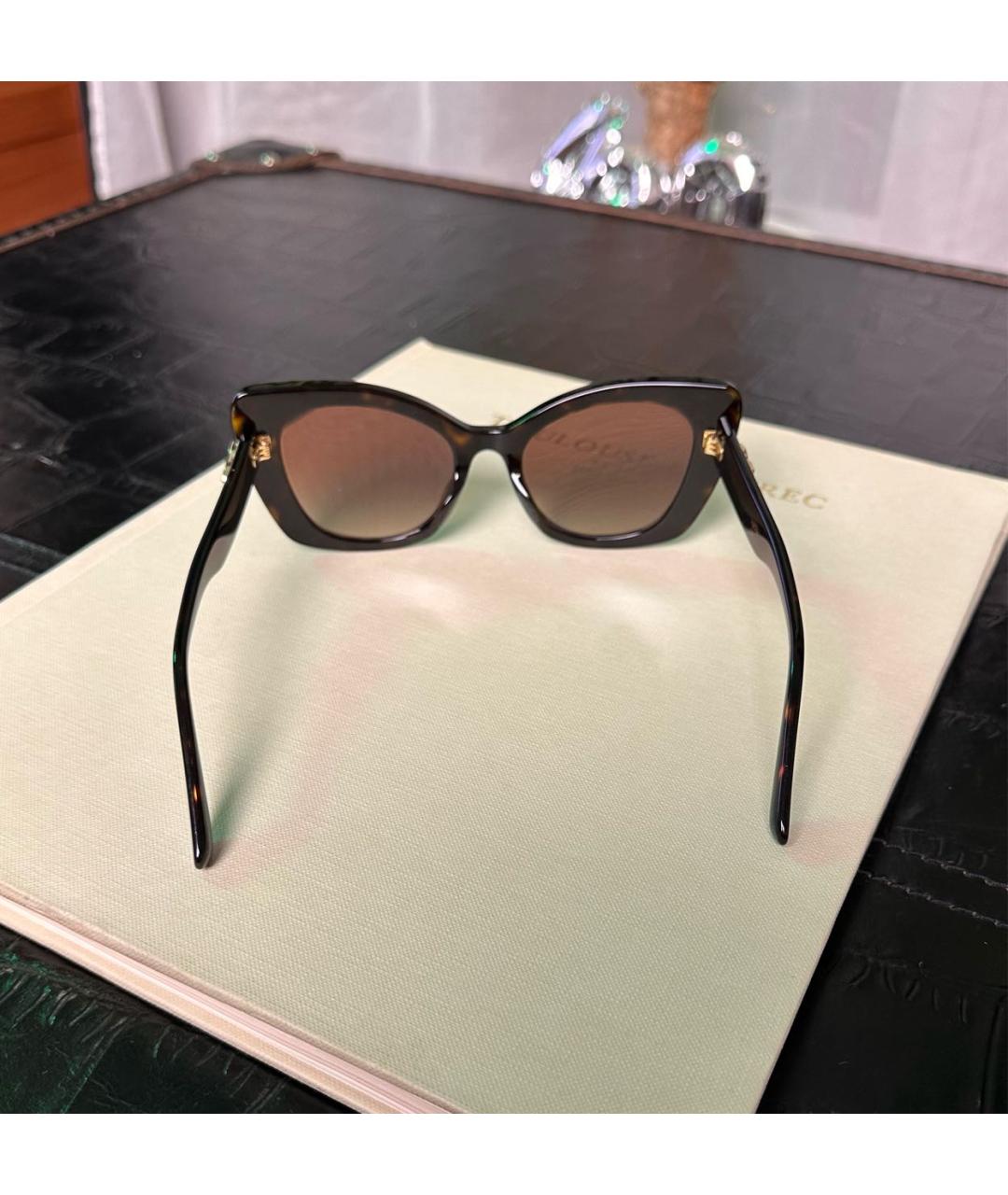 DOLCE&GABBANA Коричневые пластиковые солнцезащитные очки, фото 5